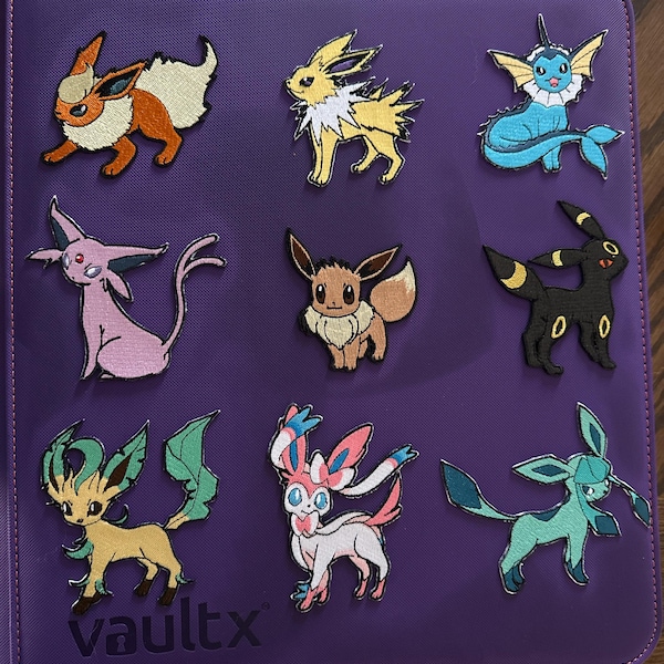 Eevee Iron on Patch - Pokemon Embroidered Applique, Eeveelution ...