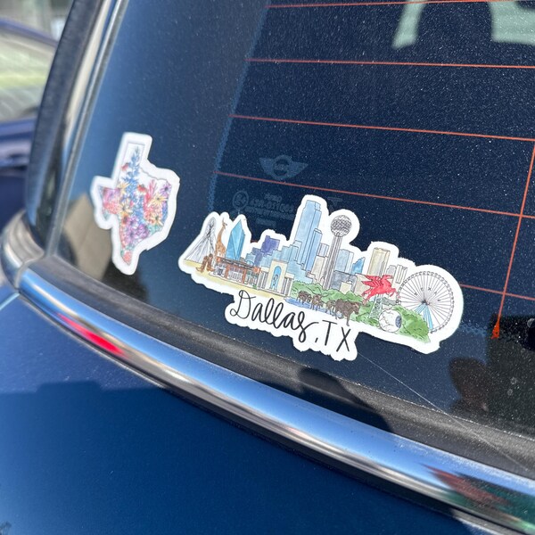 Dallas Texas TX Skyline/landmark Sticker - Etsy