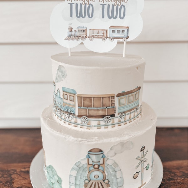 Train Cake Scene, Baby Train Cake, Train Cake Topper, Edible Train ...