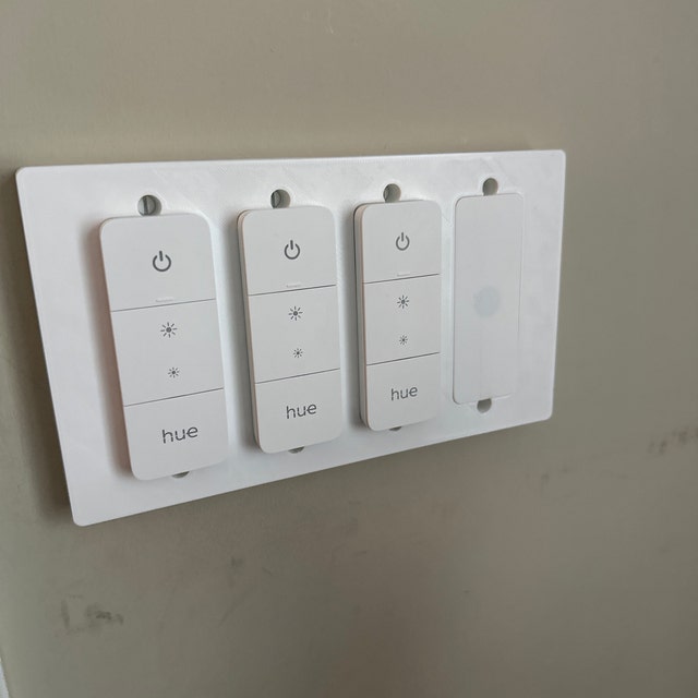 4-gang Philips Hue Dimmer Switch Decora Wall Plate: 3d-printed