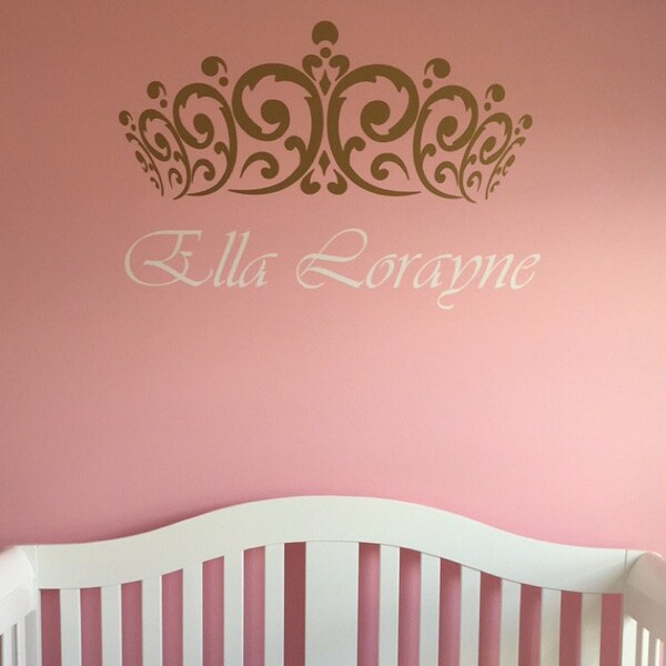 Princess Wall Decal Crown Wall Decal Vinyl Sticker Decals Girls Room ...