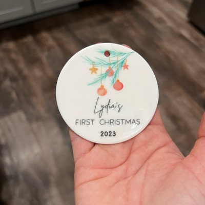 Personalized Babys First Christmas Reindeer Ornament New Baby Christmas ...