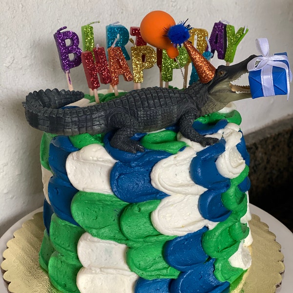 Python And Gator Cake Topper Alligator Cake Topper, Crocodile Cake Cake Topper, Birthday Party Cake ...