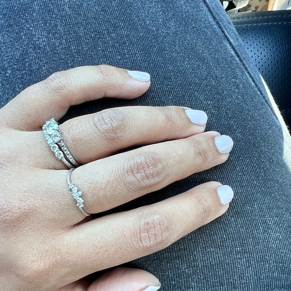 Noemie Marquise Ring, Minimalist Ring, Crystal Ring, Stackable Ring ...