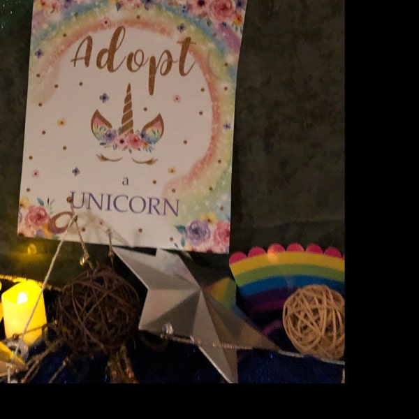 ADOPT A UNICORN Certificate Printable Unicorn Party Game Rainbow ...
