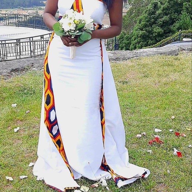 White Wedding Dress , Kente Prom Dress , White Prom Dress , African Women  Clothing, White Mermaid Dress , Kente Attire , Kente, African - Etsy