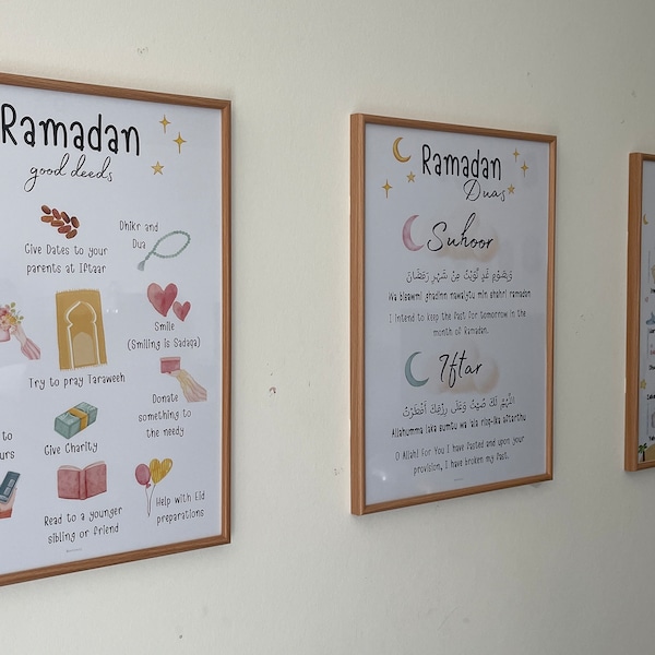 Set of Ramadan Prints, Suhoor &amp; Iftar Time Tracker, Ramadan Good Deeds, Ramadan Duas, Ramadan ...