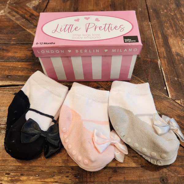 6 Pairs Baby Girls' Socks - White Lace Top, Cotton Rich (Size 6-12 Months)