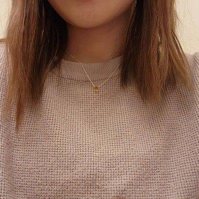 Prehnite Necklace Simple Gemstone Necklace Gold Prehnite Necklace Green ...