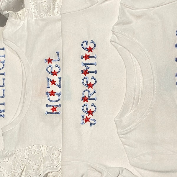 Star Spangled Patriotic 4th of July Satin Stitch Font Machine ...