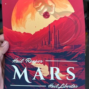 Mars Travel Poster, Red Rising Print, Hail Reaper, Red Rising Wall
