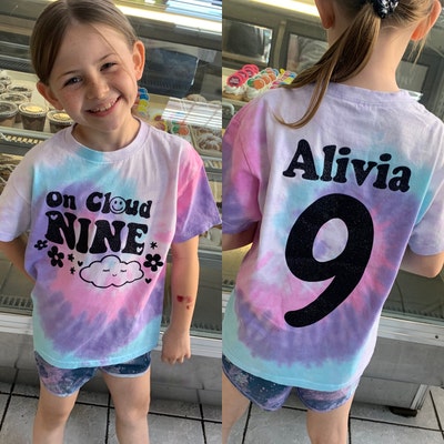 On Cloud NINE 9th Birthday Girl Shirt. Personalized 9 Name - Etsy