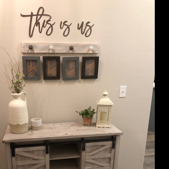 Rustic picture display with frames Shabby chic photo hanger Etsy