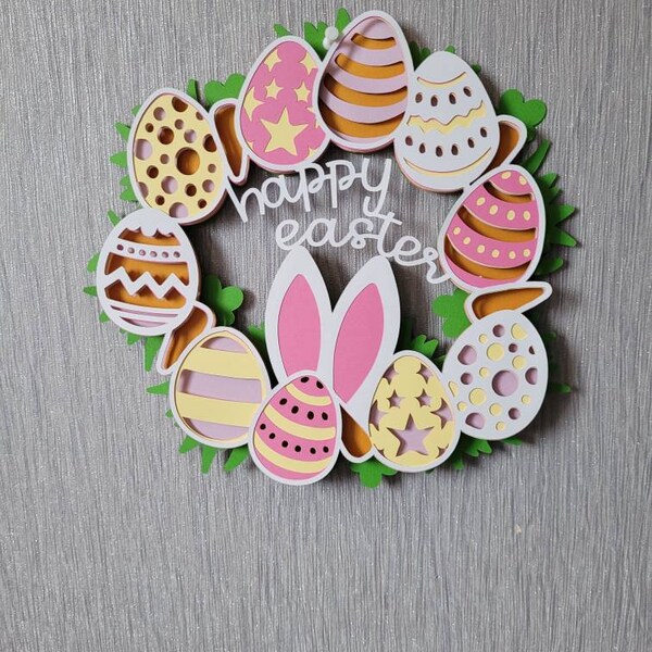 3D Happy Easter Wreath- Mandala Layered Digital Cut File - Etsy