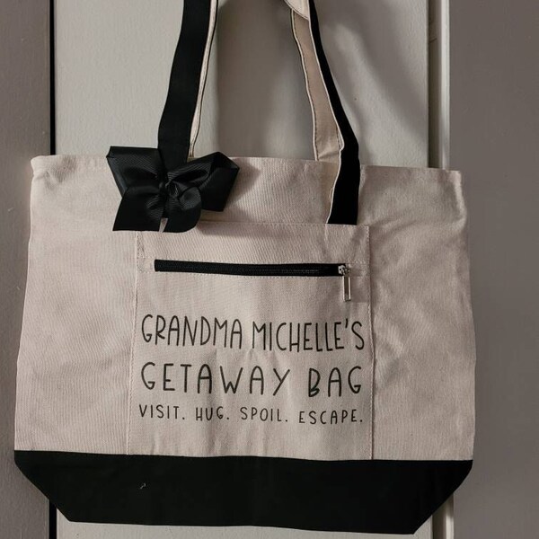 GIGI's Getaway Canvas Tote Bag - Gift For Grandparents, Mom, Or Friends