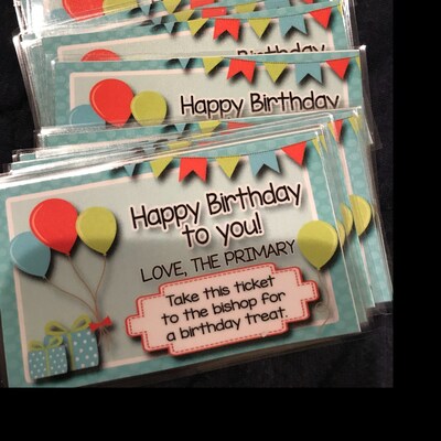 LDS Primary Birthday Gift, Primary Printable Birthday Cards, 2020 ...