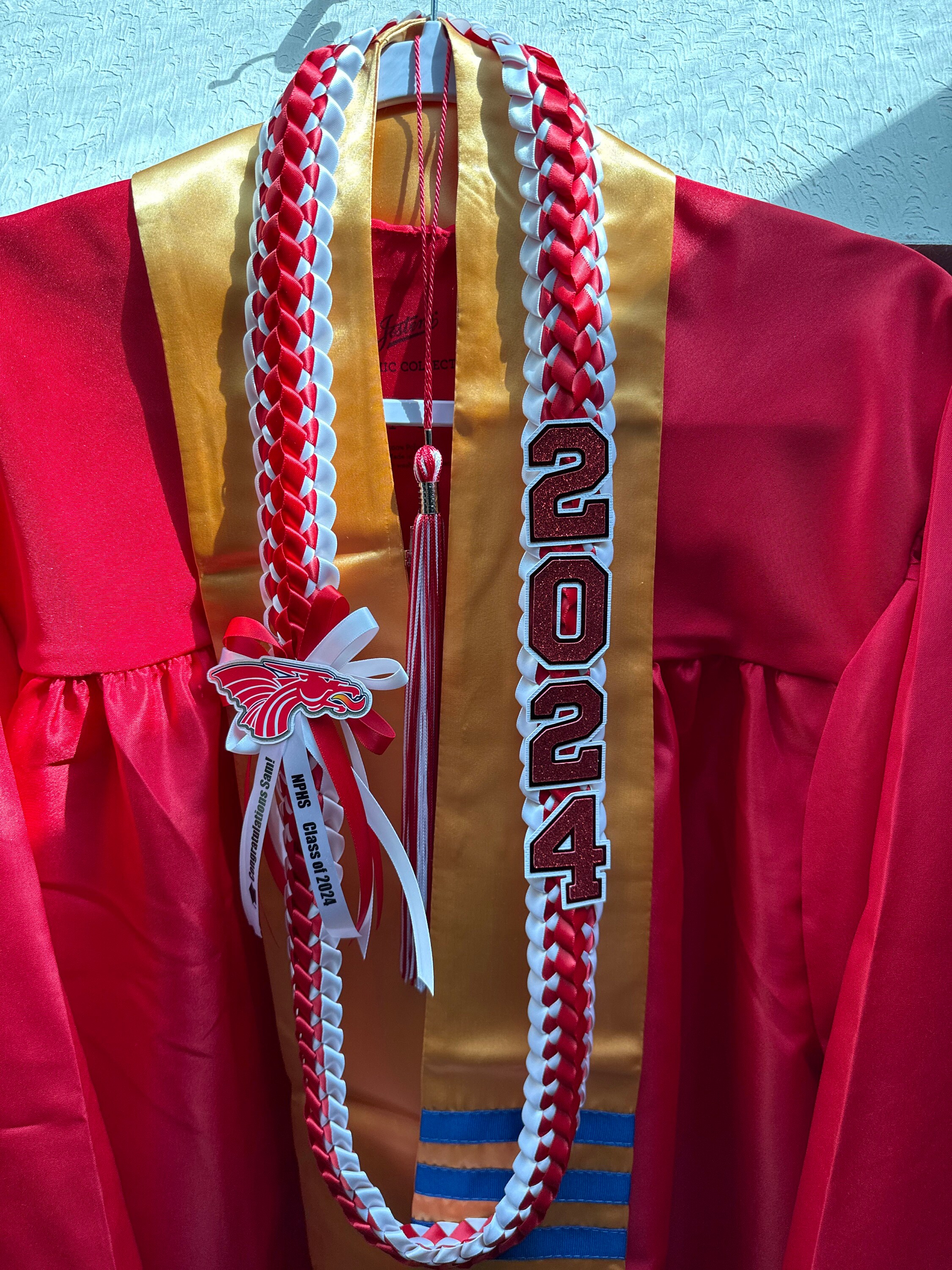 Abschluss-Lei - individuell an jedes College- oder Highschool-Logo und jede Highschool-Farbe angepasst - Personalisierter Lei, Klasse von 2025, Senior Night Lei
