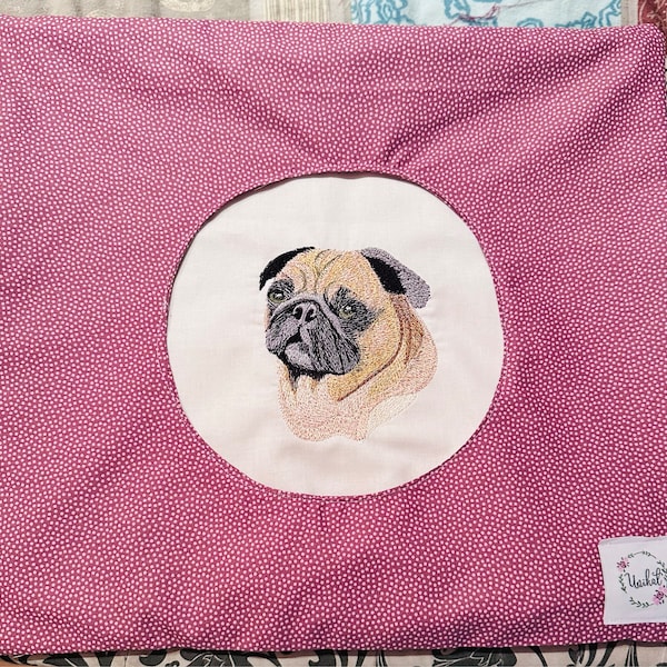 Pug Dog Embroidery Designs Pug Dog Custom Pets Embroidery Digital ...