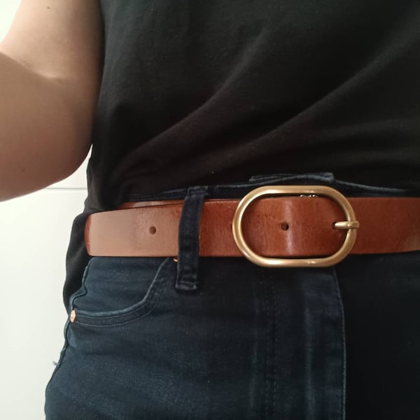 Women's Casual Soft Suede Golden Double Circle Buckle Wide Belt