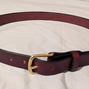 Handmade Burgundy Full-grain Leather Belt - Etsy Canada