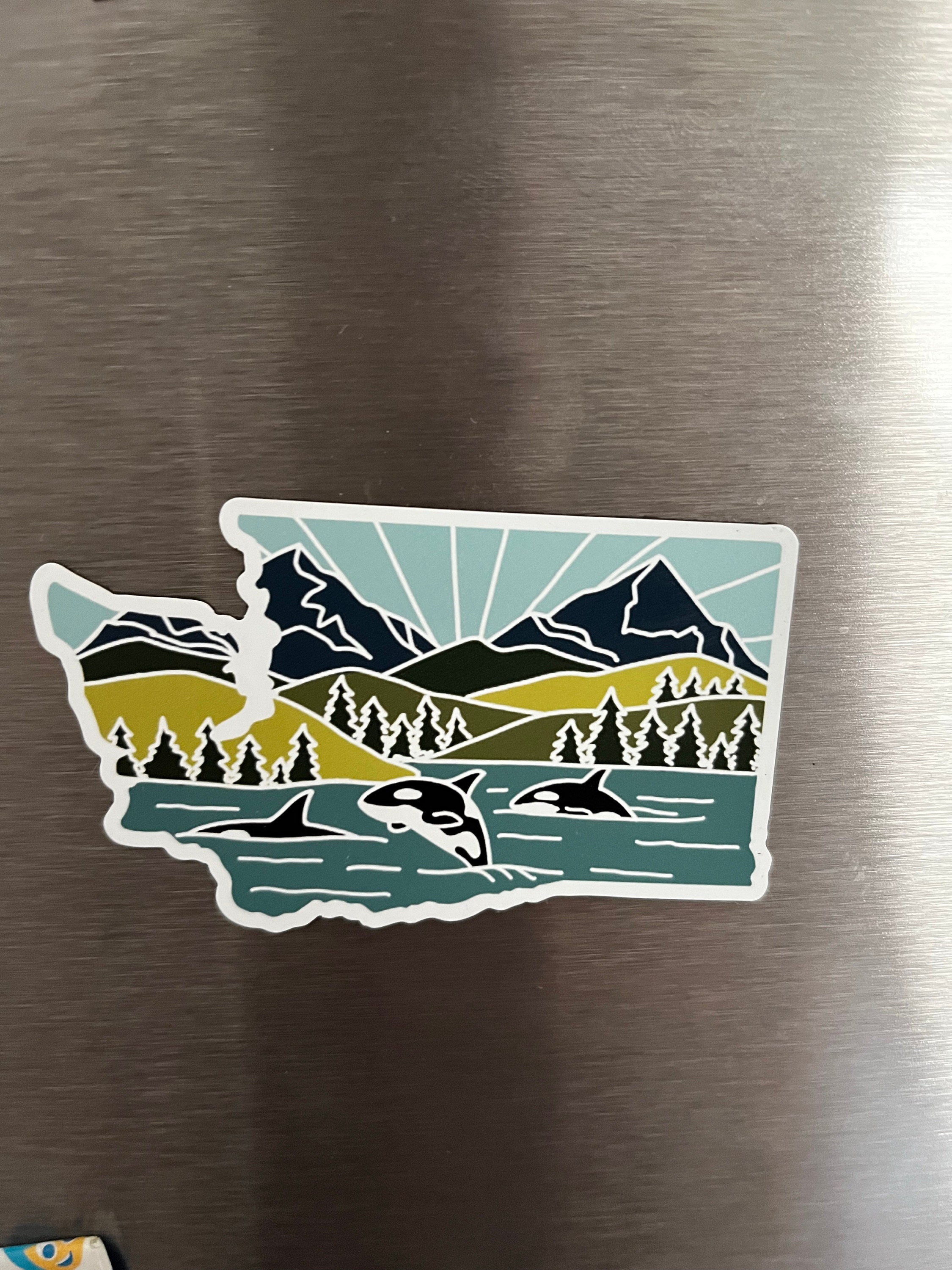 Washington Car Magnet | Weatherproof State Magnet | Outdoorsy Magnet | Washington Gift | Locker Magnet | Fridge Magnet | Decorative Magnet