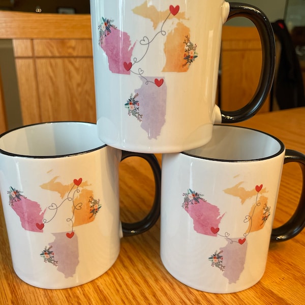 State Mugs Three State Mugs / Three States Gift / Three State Coffee Cup / Three ...