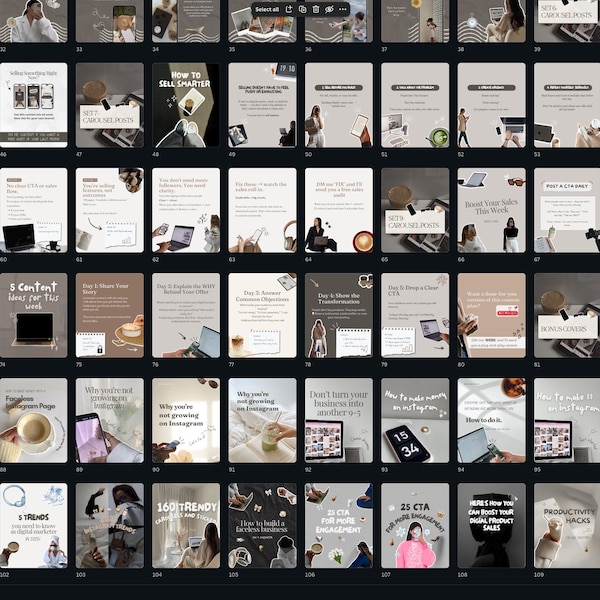400+ Faceless Instagram Carousel Templates | Aesthetic Canva Social ...
