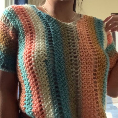 Crochet Top PATTERN // Equinox // Adjustable Flowy Autumn Box Tee Size ...