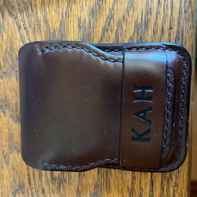 Minimalist Wallet Leather Card Holder Mens Wallet Leather EDC Custom ...