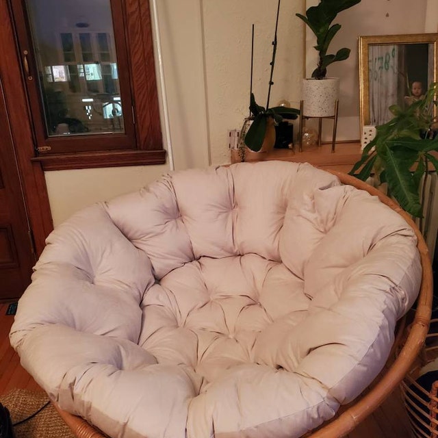 Produktbild von Papasan Stuhlkissen - Outdoor Hängender Korbstuhl Pad, Weich Verdickte Schaukel Kissen (Farbe: Blau, Größe: 100 * 100cm