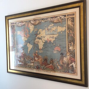 イギリス帝国世界地図、1886年 - ビクトリア女王ジュビリー記念壁地図