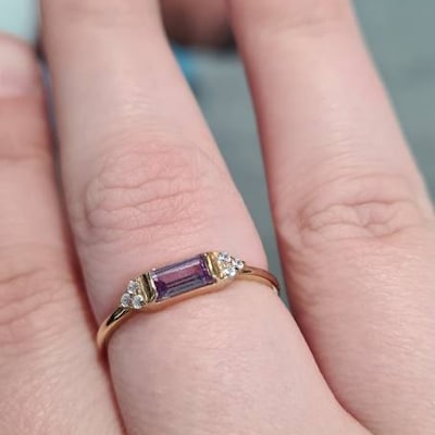 Small & Dainty 14k Rose Gold Antique Victorian Pink Ruby Engagement ...