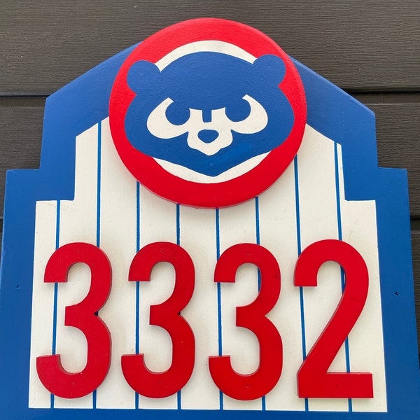 CHICAGO CUBS Address Sign cubbies Custom Made With Your Address Chicago