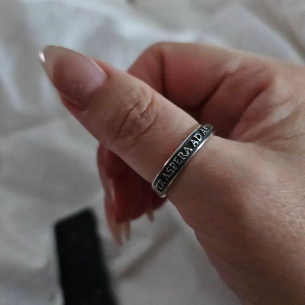 Womens per Aspera Ad Astra Ring - Through Hardships to the Stars ...