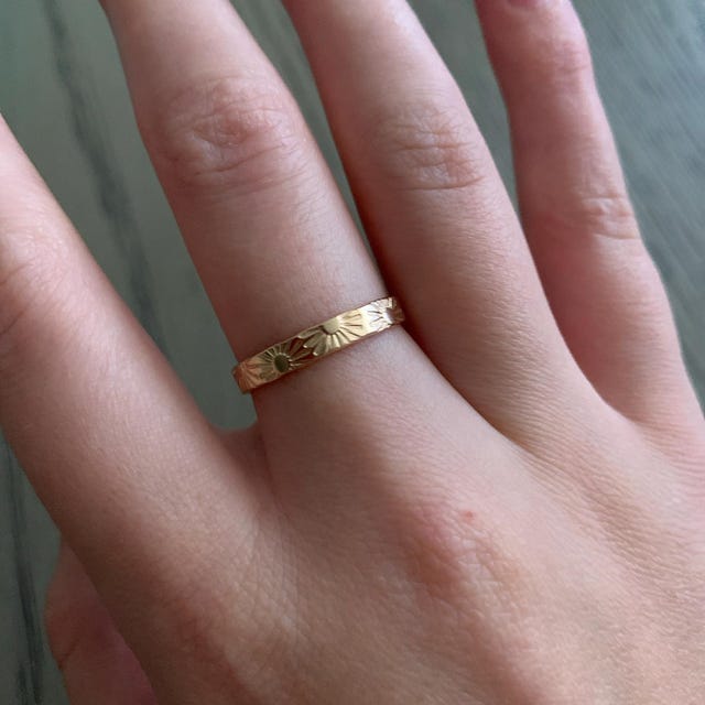 Sunshine Sun Band Gold Silver Wedding Ring R1250 - Etsy