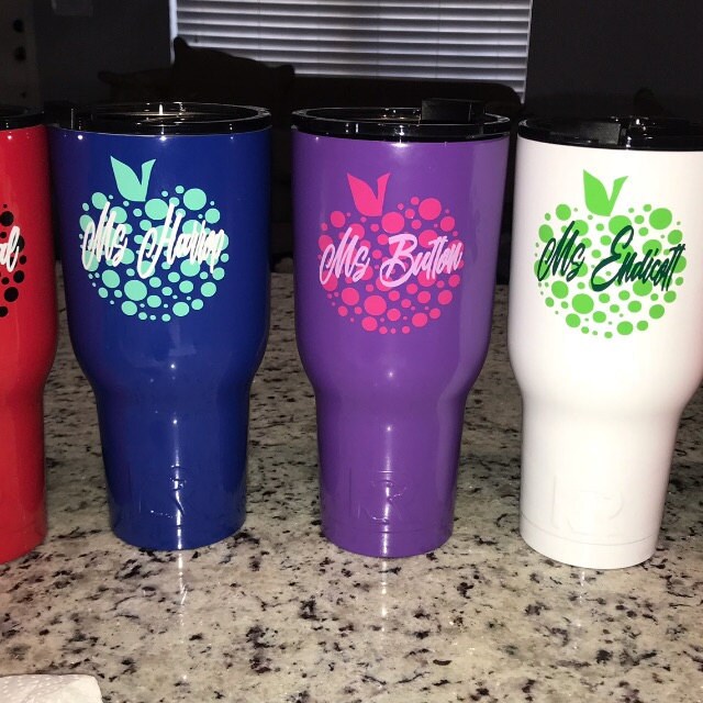 Tumbler Decal Cup Decal Colster Decal Vinyl Monogram Decal Etsy