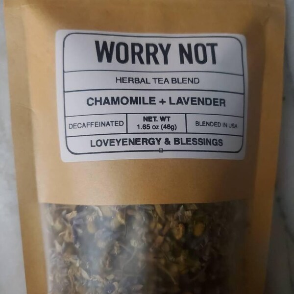 WORRY NOT Herbal Tea Blend - Lavender Buds & Chamomile Flowers - Etsy