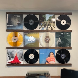 Vinyl Record Storage Shelf Wall Mounted Record Holder aspen 