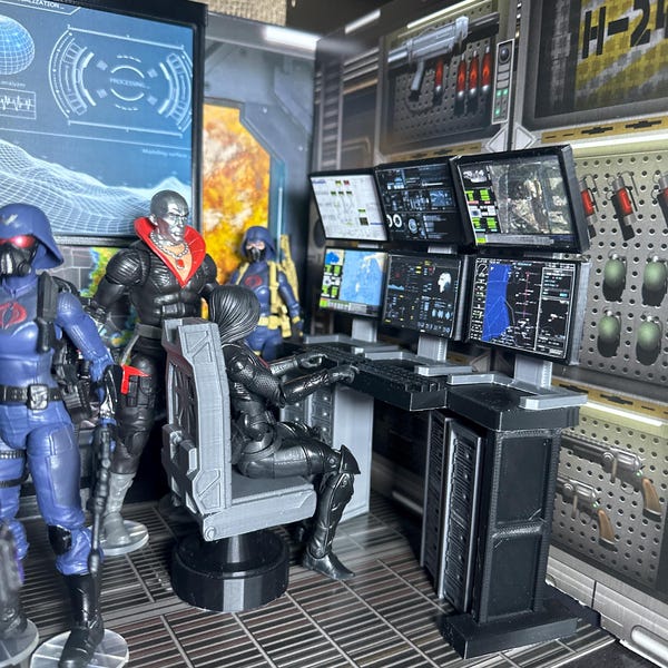 Custom 1:12 Scale Mission Control Radar Briefing Room Diorama Prop ...