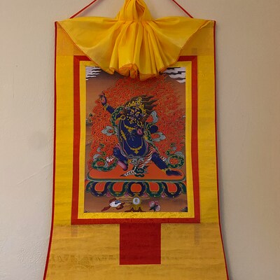 Thangka Tibétain Usnisa Sitatapatra Doré - Peinture Tantrique Bouddha Pour Méditation Et Décoration Zen