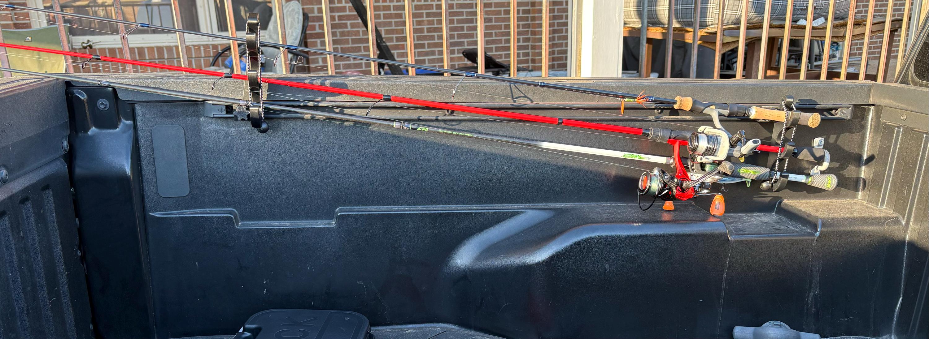 Fishing Rod Holder for Toyota Tacoma Bed Rail - Above The Bed Version