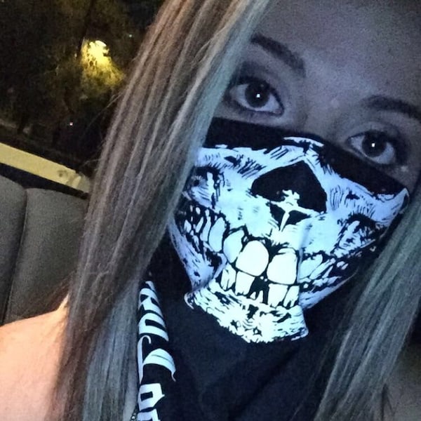 Skull Mask Half Face White Glow in Dark