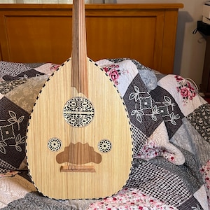 Jouet Ancien Luth En Bois Pour Enfant – Instrument De Musique, France Années 1950