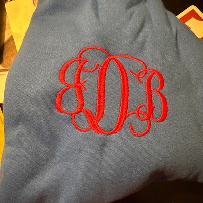 Embroidered Personalized Monogram Sweatshirt, Monogrammed Crewneck ...