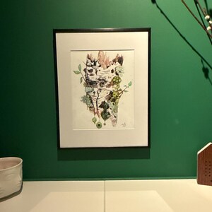 木の精霊、アートプリント、水彩画、森のアート、魔女のアート