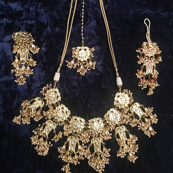 Charms Gold Plated Traditional Layered Jewellery Sets for Women (NECK-24)