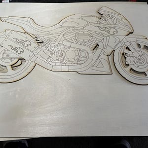 6 Realistic Motorcycle SVG DXF Files – Laser Cut Racing Motorbike