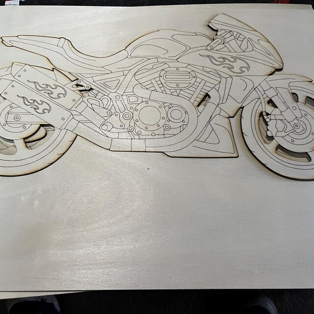 6 Realistic Motorcycle SVG DXF Files – Laser Cut Racing Motorbike