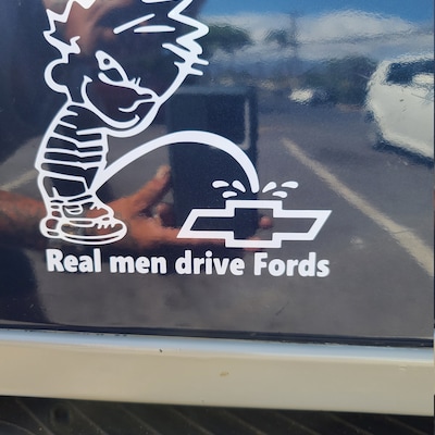 Calvin Peeing on Chevy Designs Sticker Auto, Laptop - Etsy