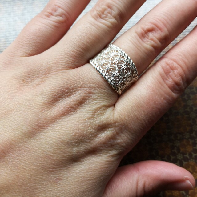 Anello Argento Sterling 925 Fatto A Mano – Filigrana, Solido, Senza Nichel – Empress Bulgaria - Foto 3